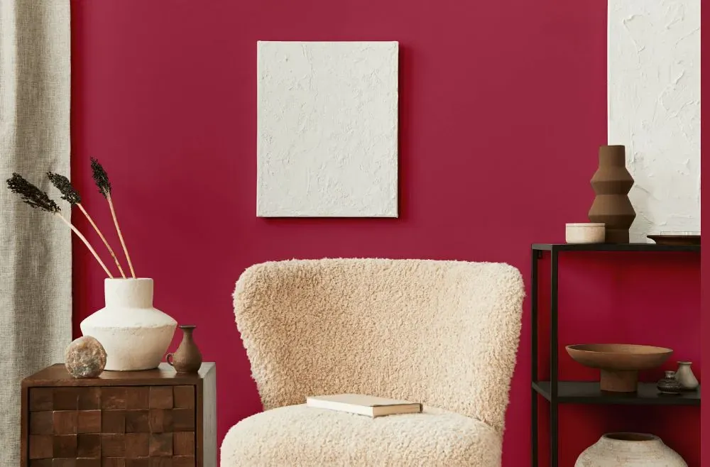 Benjamin Moore Raspberry Glaze living room interior