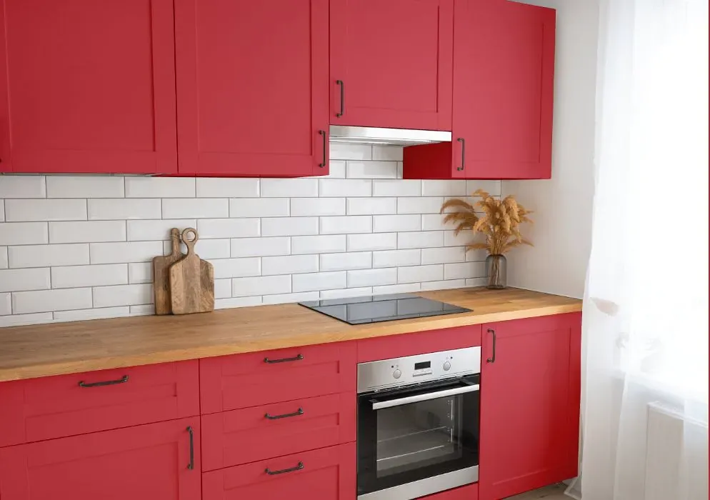 Benjamin Moore Raspberry Pudding kitchen cabinets