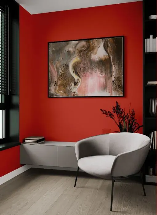 Benjamin Moore Ravishing Red living room