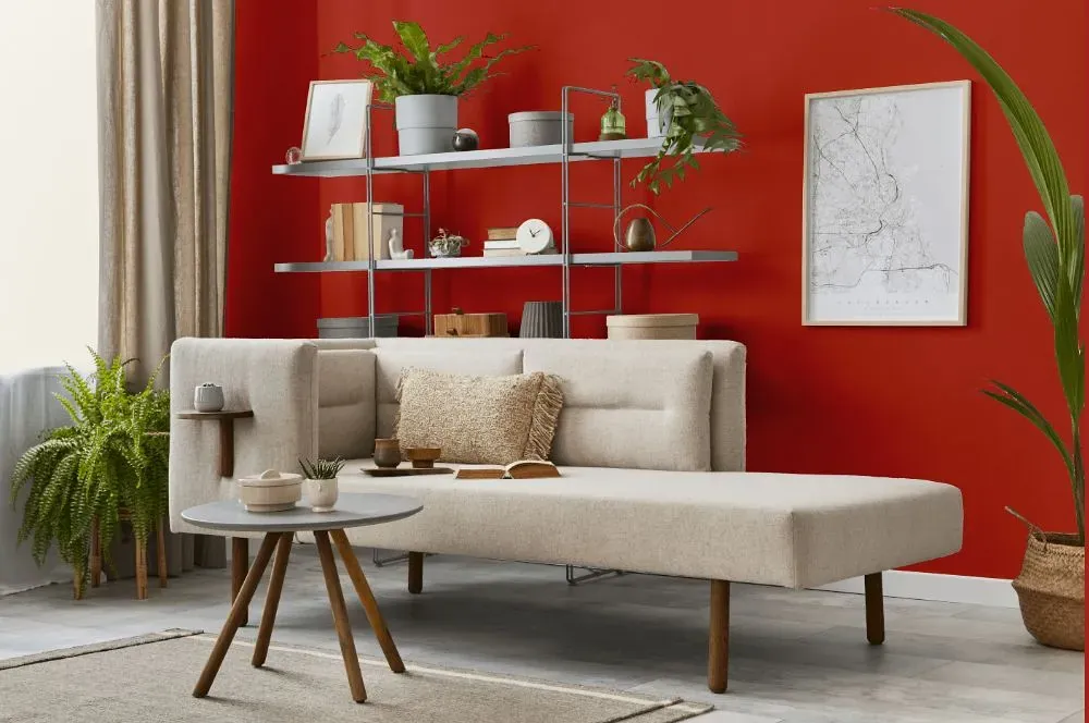 Benjamin Moore Ravishing Red living room