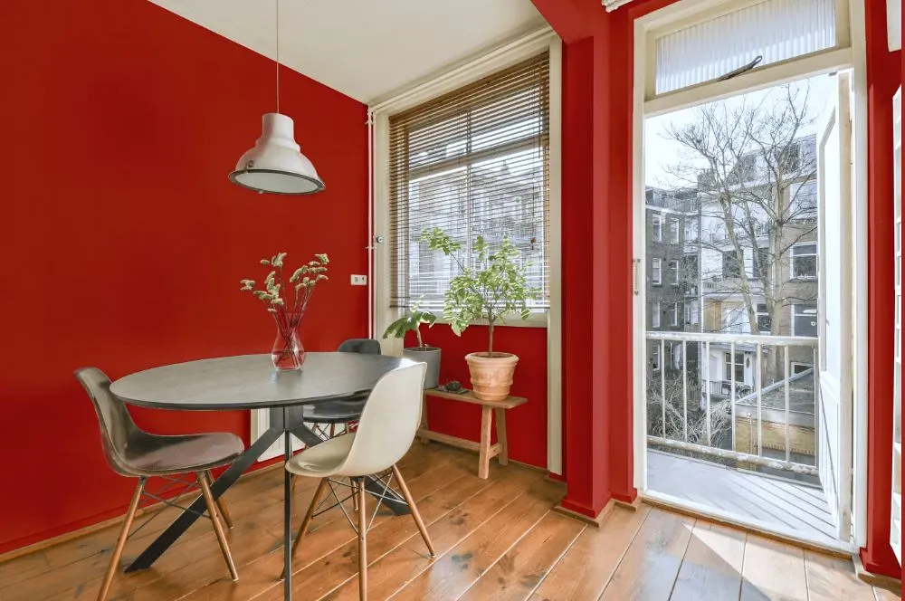 Benjamin Moore Ravishing Red living room