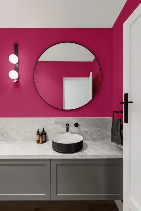 Benjamin Moore Razzle Dazzle minimalist bathroom