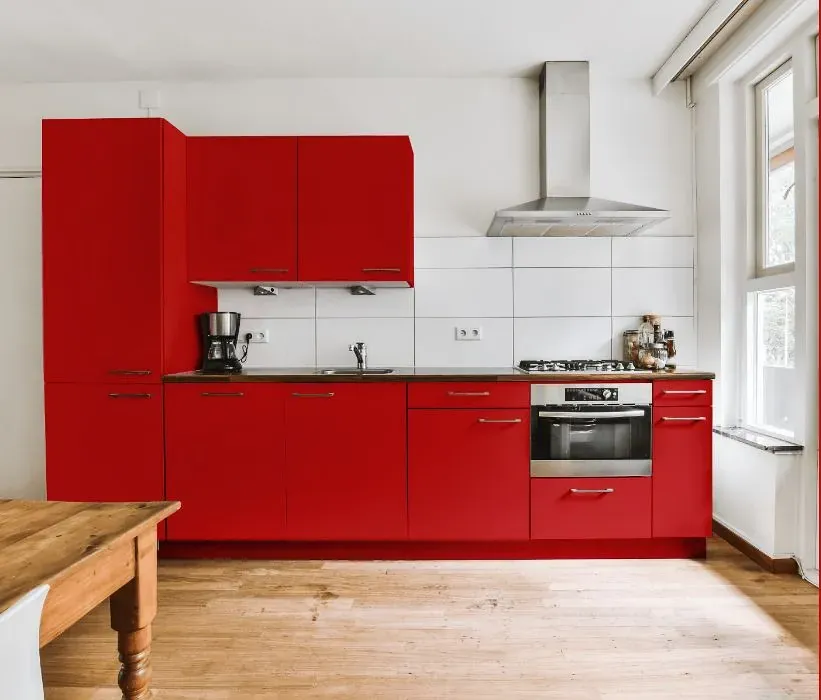 Benjamin Moore Red kitchen cabinets