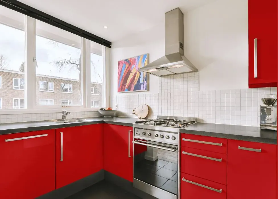 Benjamin Moore Red kitchen cabinets