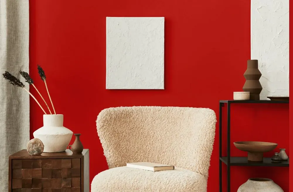 Benjamin Moore Red living room interior