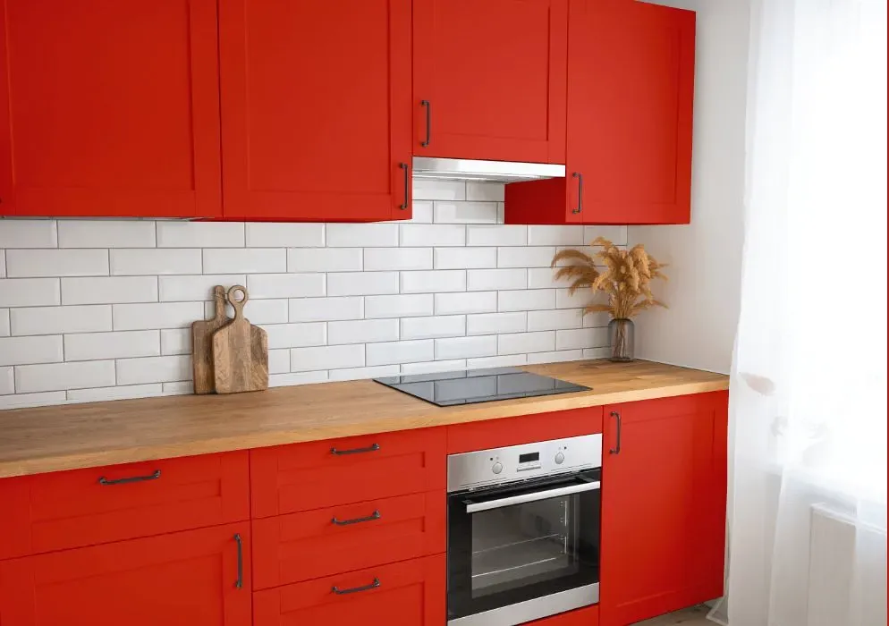 Benjamin Moore Redstone kitchen cabinets