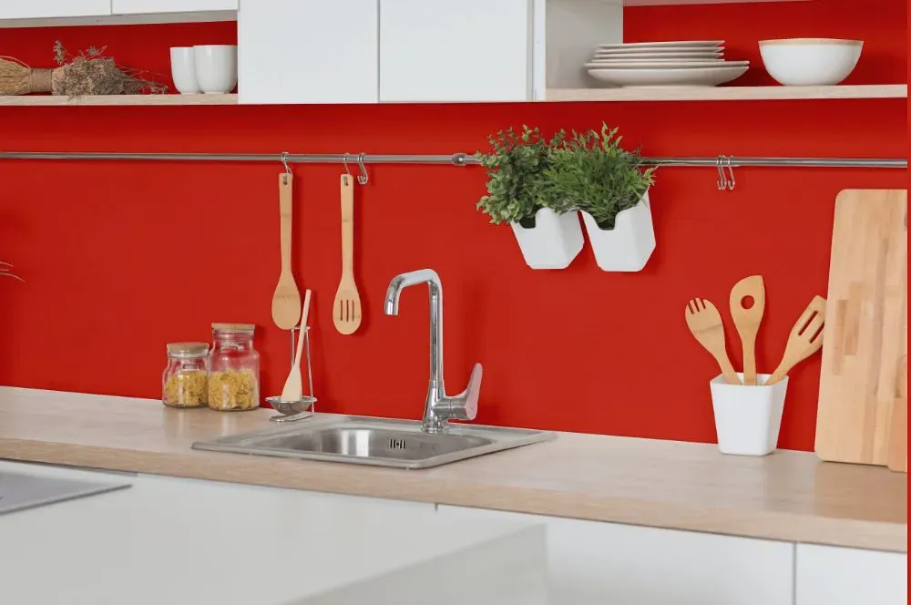 Benjamin Moore Redstone kitchen backsplash