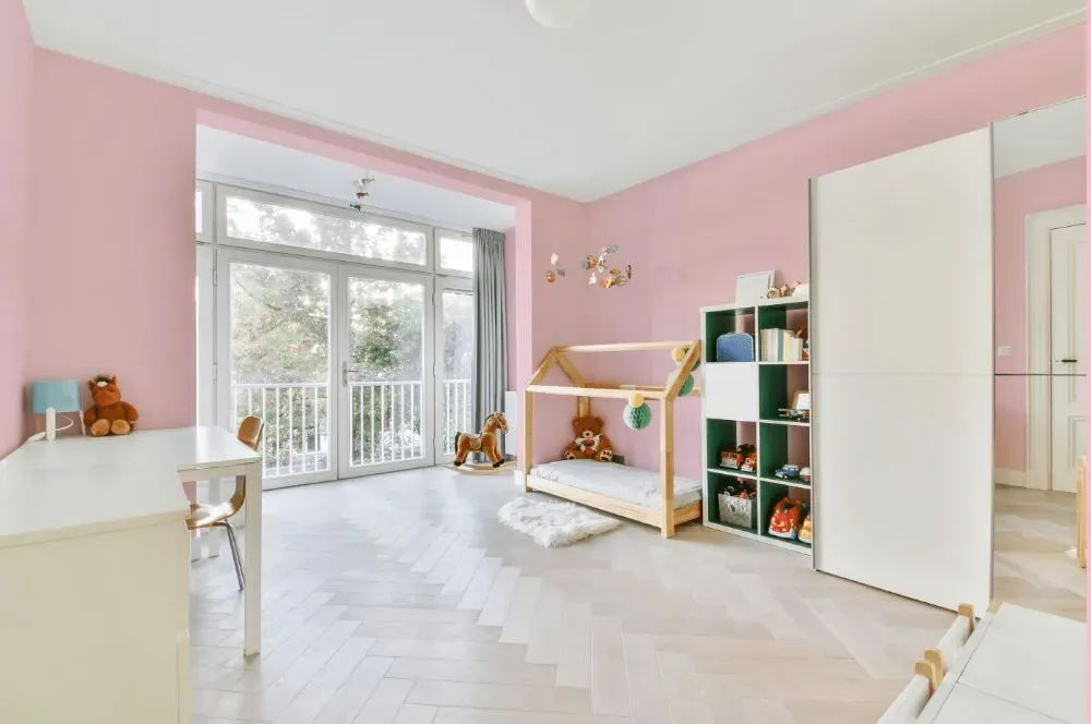 Benjamin Moore Ribbon Pink kidsroom interior, children's room