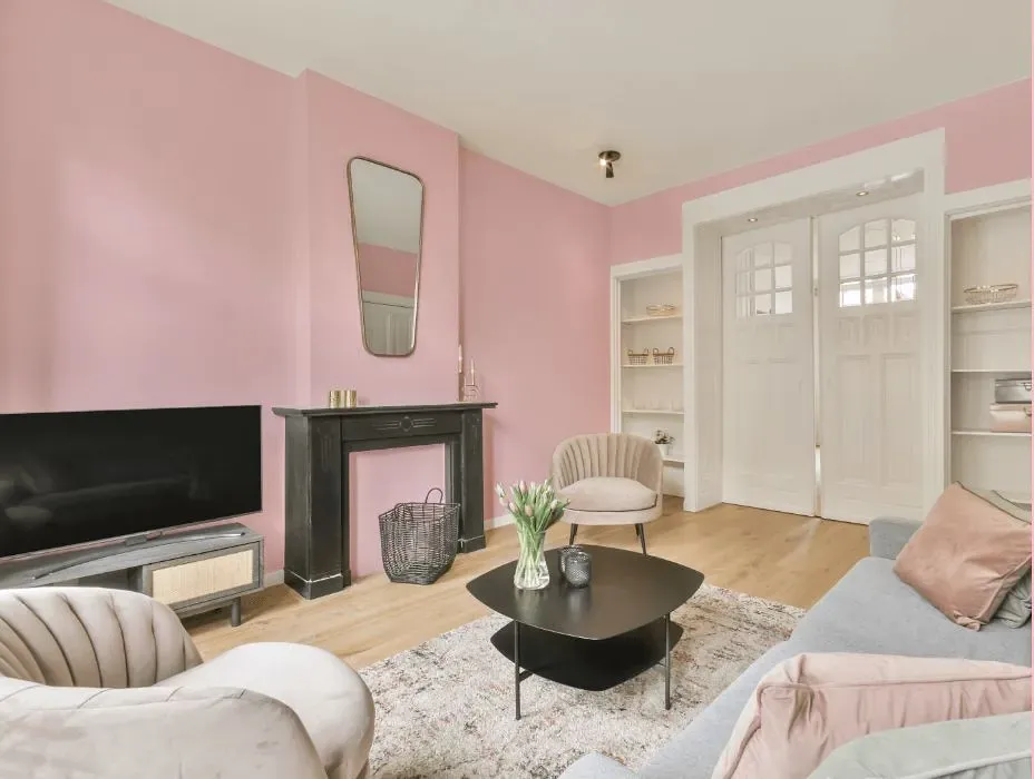 Benjamin Moore Ribbon Pink victorian house interior