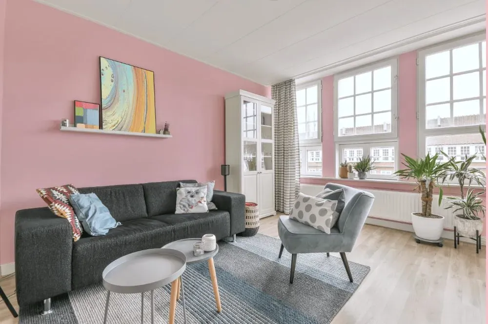 Benjamin Moore Ribbon Pink living room walls