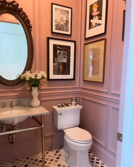 Benjamin Moore Rose Bisque bathroom 