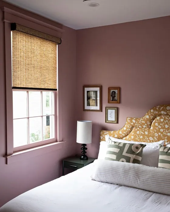 Benjamin Moore Rose Bisque bedroom interior