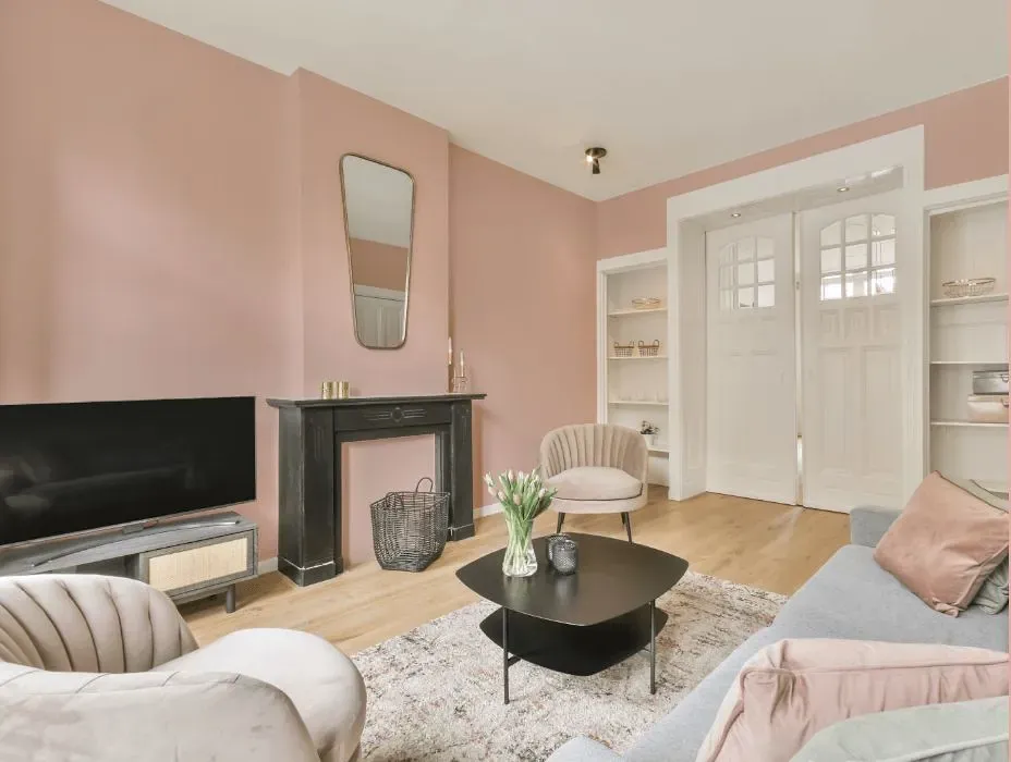 Benjamin Moore Rose Blush victorian house interior