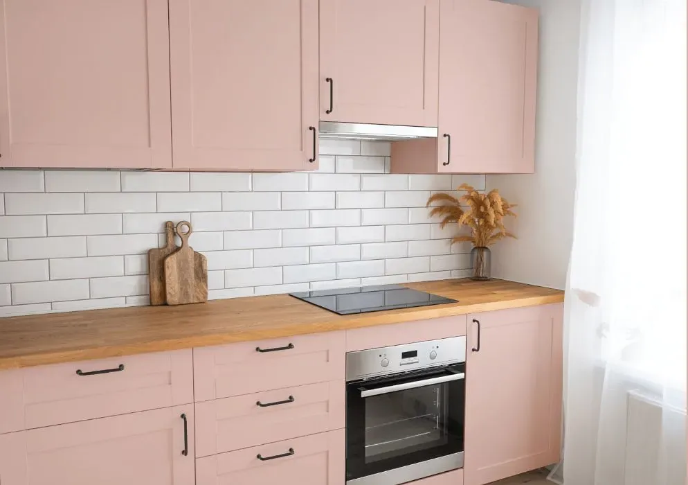 Benjamin Moore Rose Blush kitchen cabinets