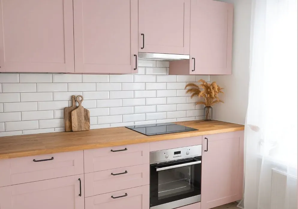 Benjamin Moore Rose Lace kitchen cabinets