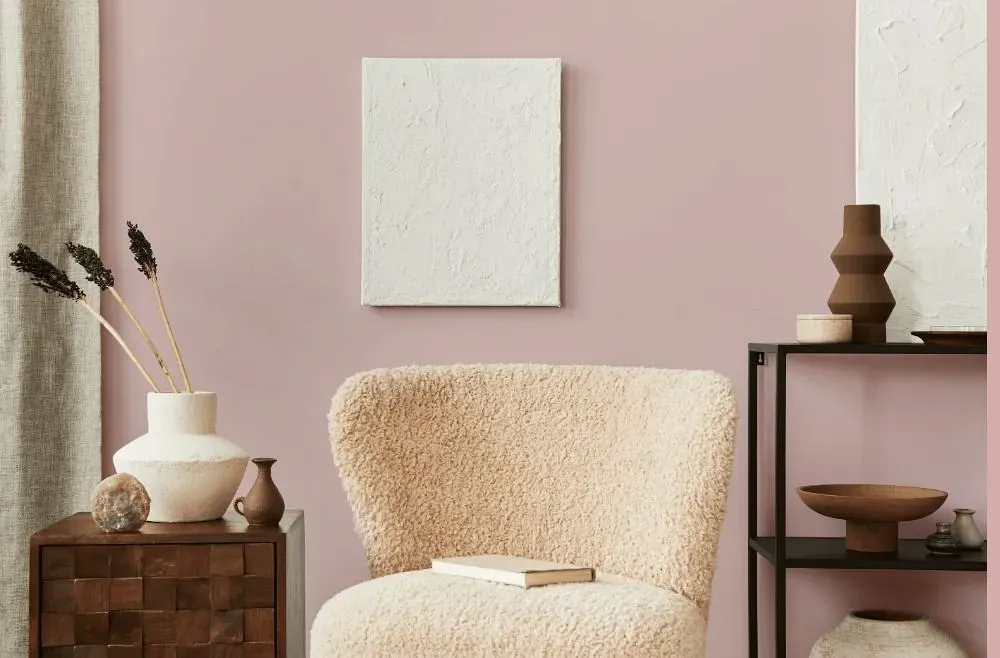 Benjamin Moore Rose Lace living room interior