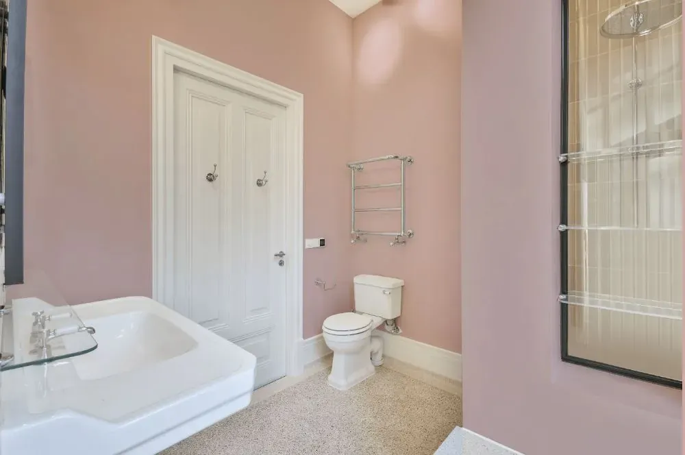 Benjamin Moore Rose Silk bathroom