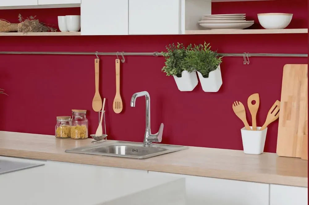 Benjamin Moore Roseate kitchen backsplash