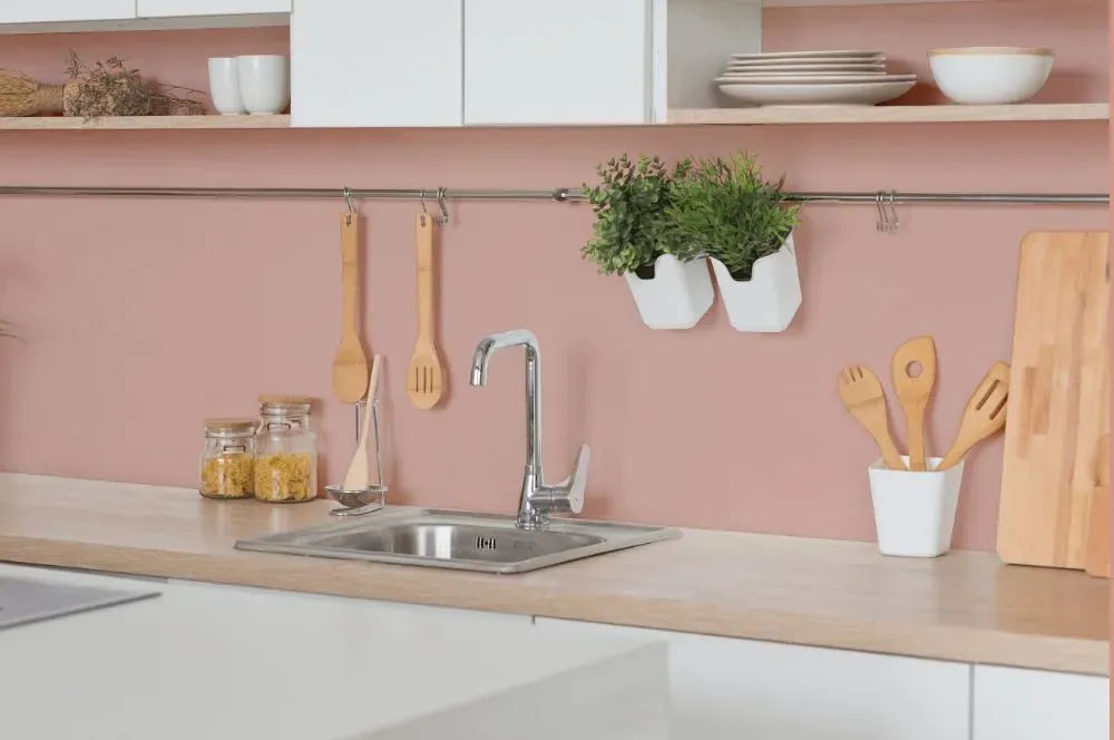 Benjamin Moore Rosetta kitchen backsplash