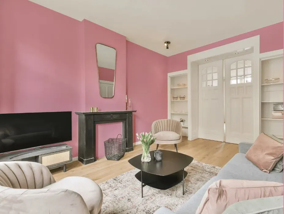 Benjamin Moore Rosy Glow victorian house interior