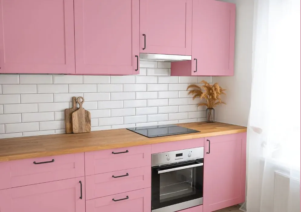 Benjamin Moore Rosy Glow kitchen cabinets