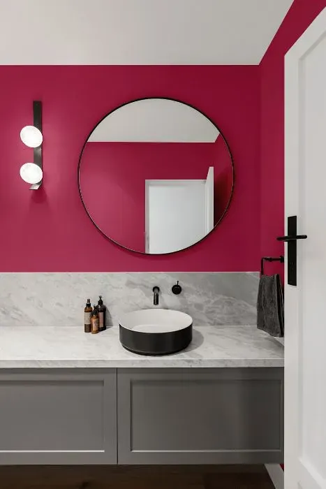 Benjamin Moore Royal Fuchsia minimalist bathroom