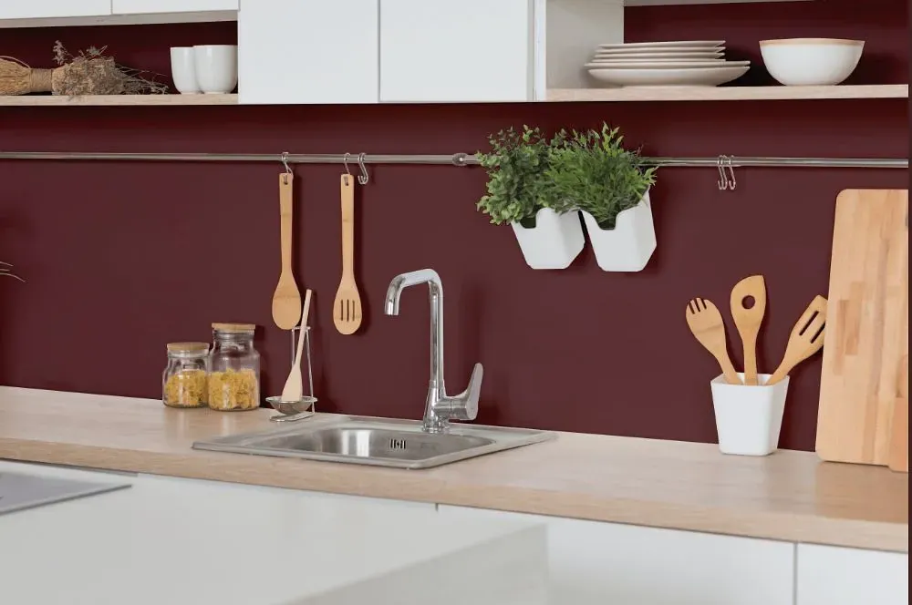 Benjamin Moore Ruby Dusk kitchen backsplash