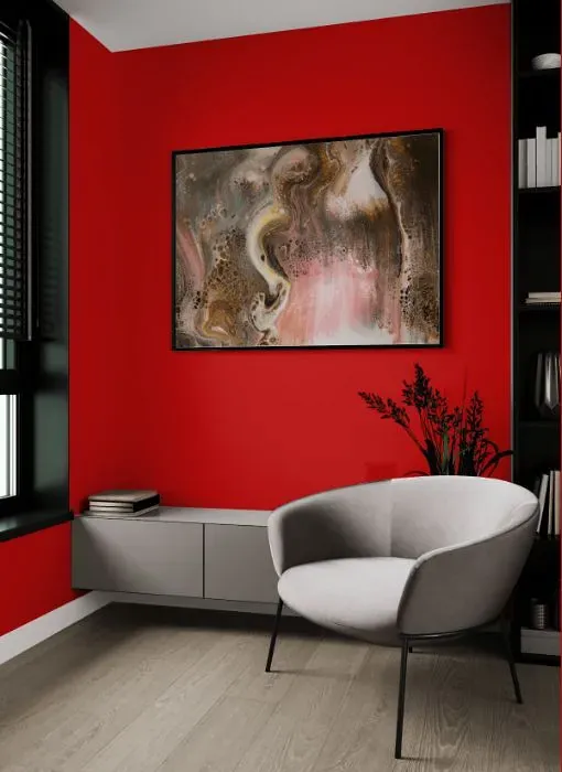 Benjamin Moore Ruby Red living room