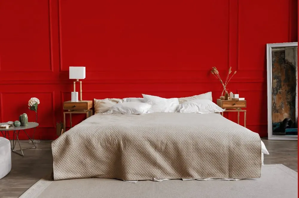 Benjamin Moore Ruby Red bedroom