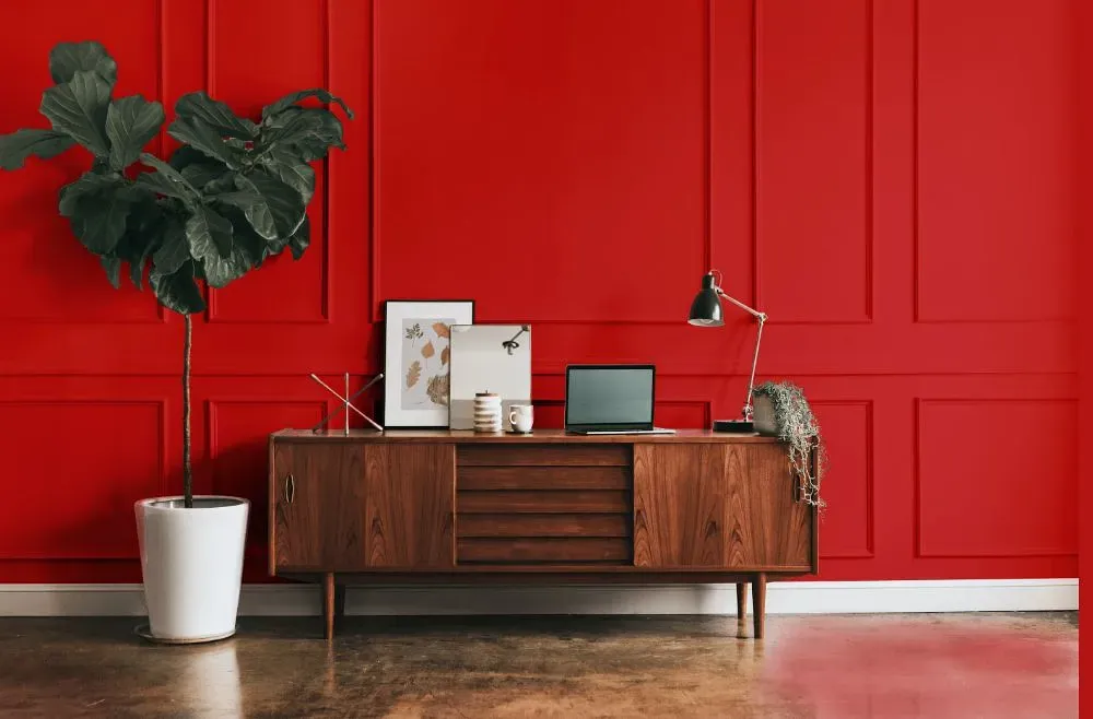 Benjamin Moore Ruby Red modern interior