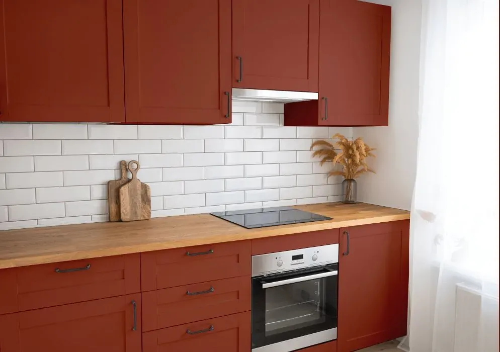 Benjamin Moore Rustic Brick kitchen cabinets