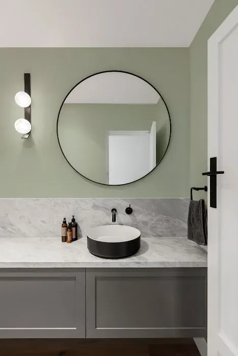 Benjamin Moore Sagebrush minimalist bathroom