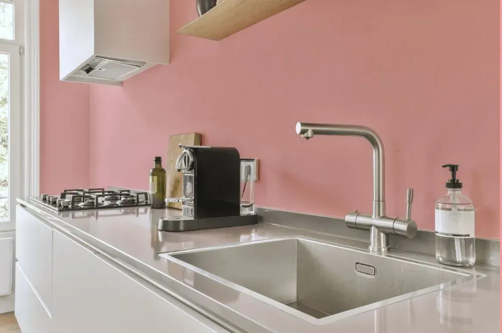 Benjamin Moore Sailor's Delight kitchen painted backsplash