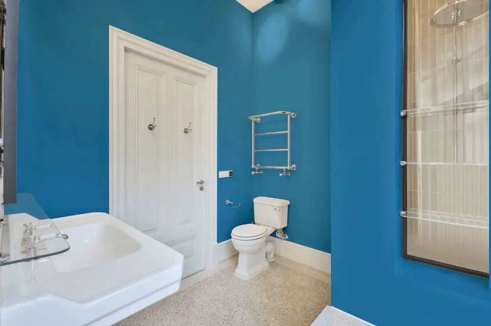 Benjamin Moore Sailor's Sea Blue bathroom