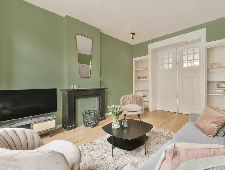 Benjamin Moore Salisbury Green victorian house interior