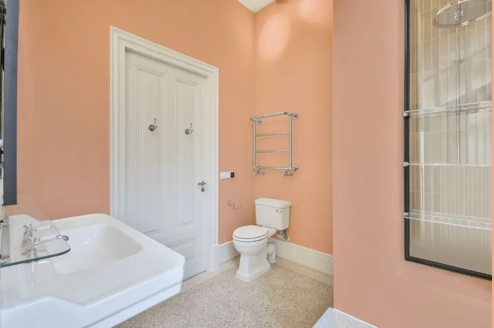 Benjamin Moore Sanibel Peach bathroom