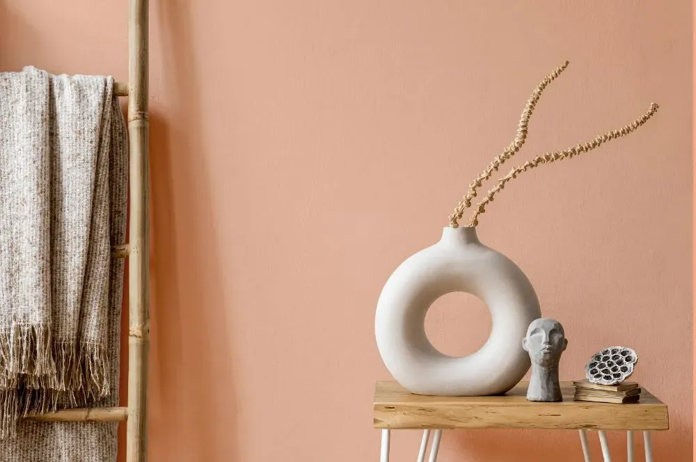 Benjamin Moore Sanibel Peach wall