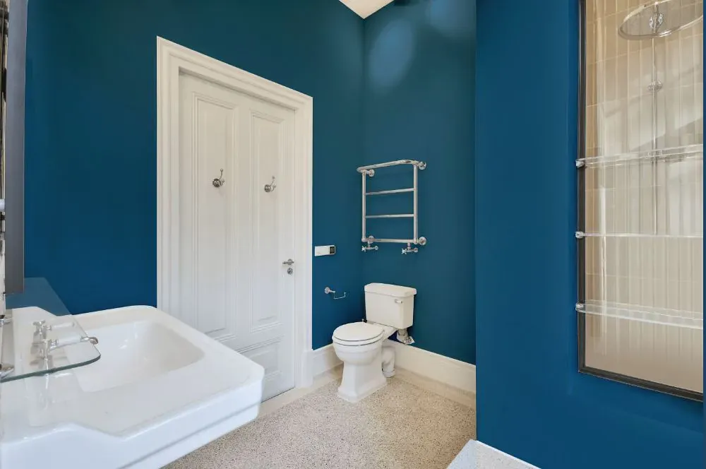 Benjamin Moore Santa Monica Blue bathroom
