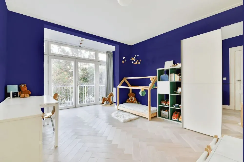 Benjamin Moore Scandinavian Blue kidsroom interior, children's room