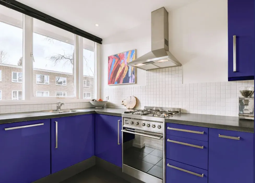 Benjamin Moore Scandinavian Blue kitchen cabinets