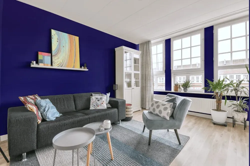 Benjamin Moore Scandinavian Blue living room walls