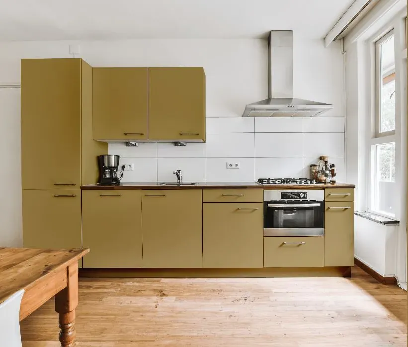 Benjamin Moore Scrivener Gold kitchen cabinets