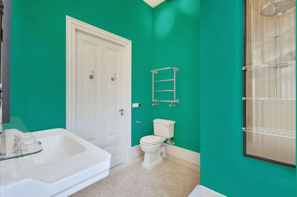 Benjamin Moore Sea of Green bathroom