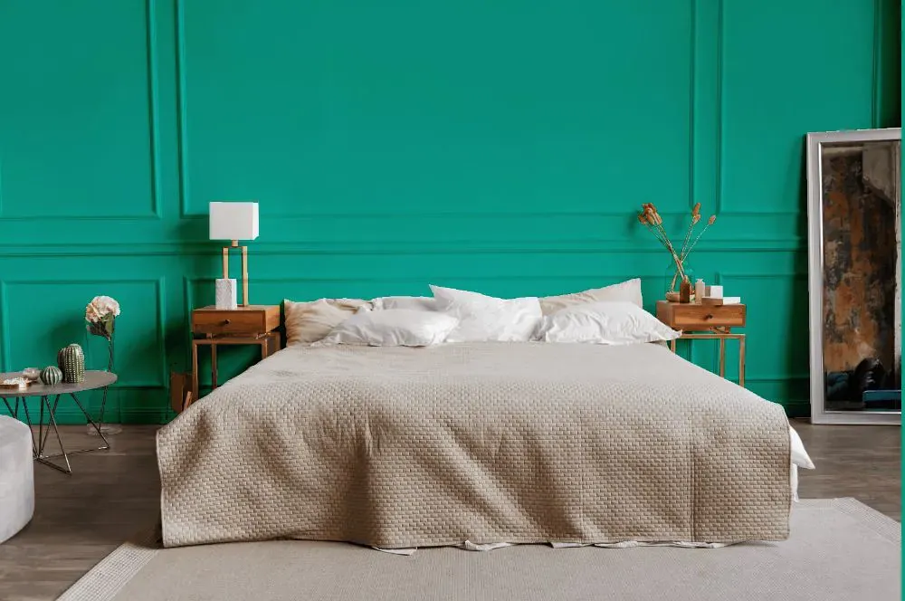 Benjamin Moore Sea of Green bedroom