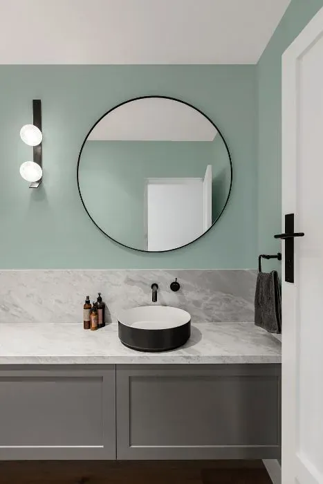 Benjamin Moore Seacliff Heights minimalist bathroom