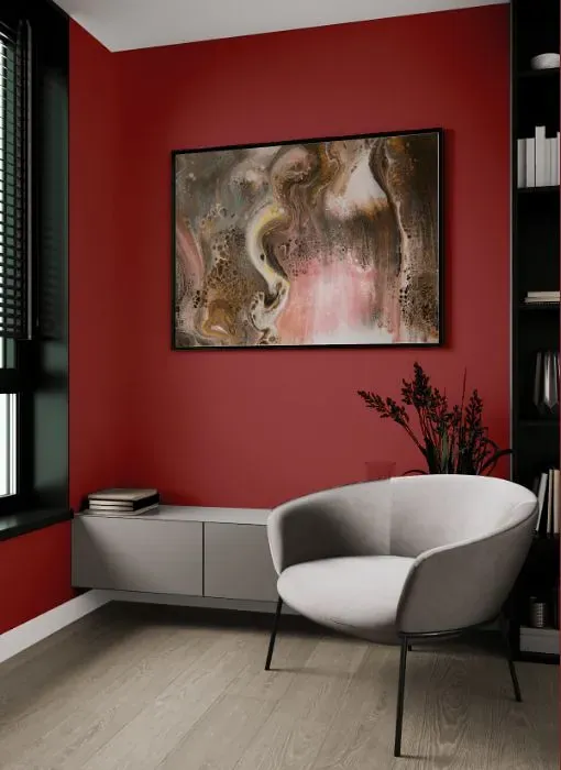 Benjamin Moore Segovia Red living room