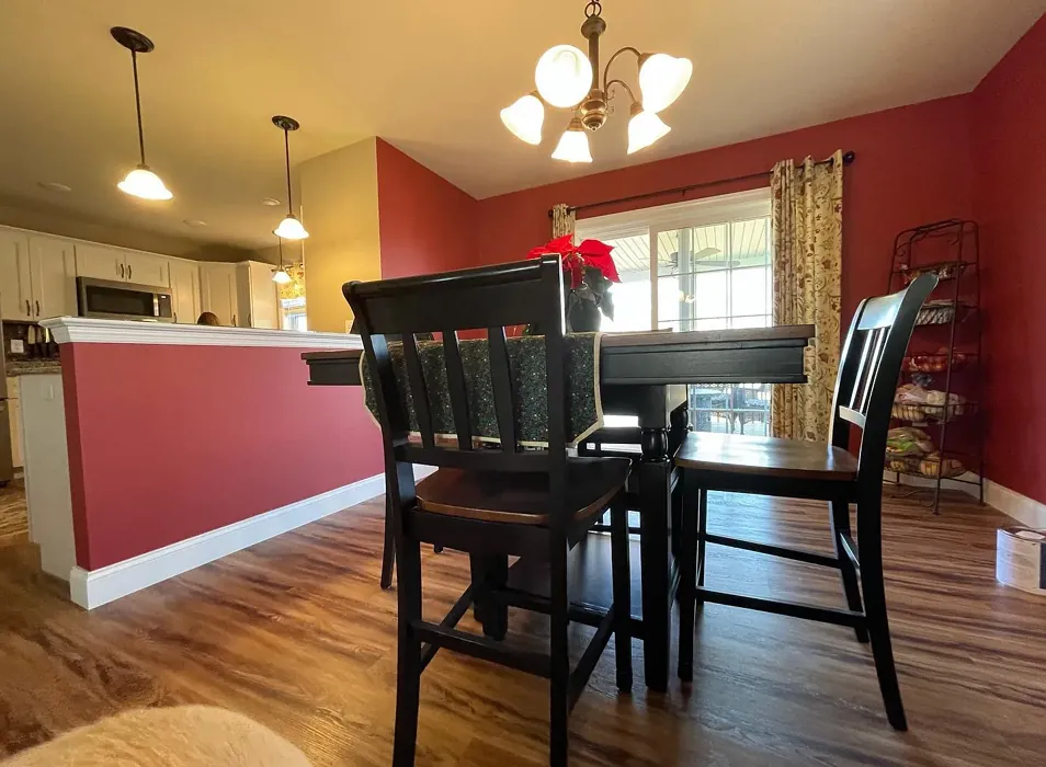 Benjamin Moore Segovia Red dining room 