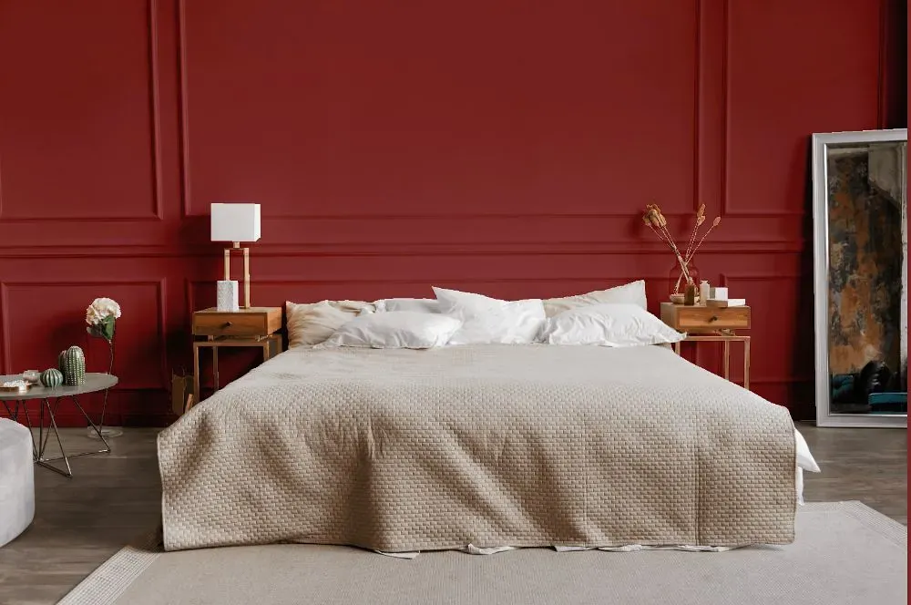 Benjamin Moore Segovia Red bedroom