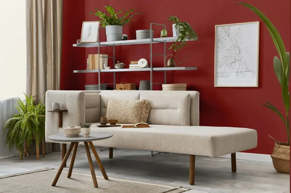 Benjamin Moore Segovia Red living room