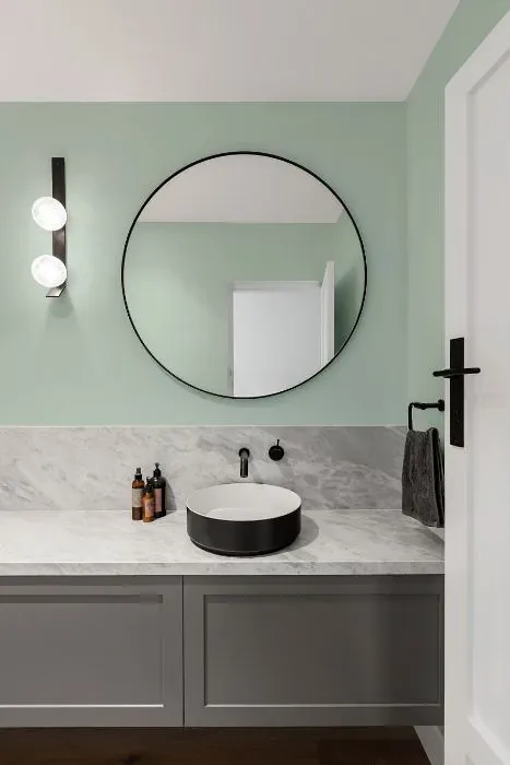 Benjamin Moore Serene Breeze minimalist bathroom